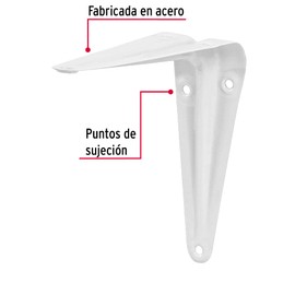 Fiero ME-5B, Ménsulas de acero color blanco, 4" x 5"