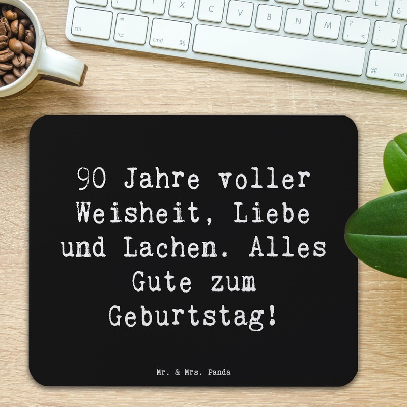Mr. & Mrs. Panda Mauspad Spruch 90. Geburtstag - Geschenk,
