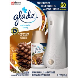 Glade Automatic Spray Refill and Holder Kit, Air Freshener for Home and Bathroom, Cashmere Woods, 6.2 Oz