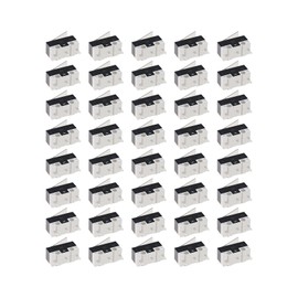 EMSea 40 Pieces Micro Switch Limit Switch Long Hinge Lever AC 125V 2A 3-Pin SPDT for Household Appliances Audio Business Machines Communication Equipment