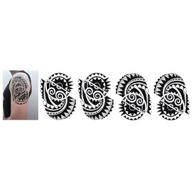4 Blätter Temporäres Tribal Tattoo Maori Arm Tattoo Oberarm Tattoo Fake Tattoo WX147x4