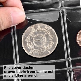 12 Sheets Coin Collection Pages, Pocket Page with 360 Pockets, Coin Binder Inserts Sleeves with Standard 9 Hole for Coin Album. Storage Holder for Currency, Stamp and Other Supplies (30 Pockets)