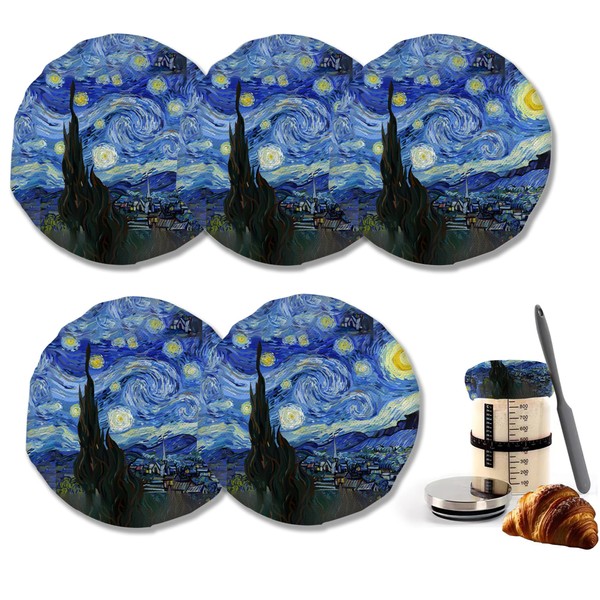 Starry Night Sky Cloth Covers for Sourdough Starter Jars, Heat