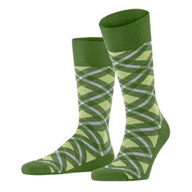 Burlington Men's Tartan M So Cotton Patterned 1 Pair Socks, Green Palm Tree 7613, 6.5-11
