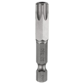 sourcing map TT50 Security Torx Head Screwdriver Bit 2" (50mm) Long 1/4" Hex Shank Magnetic Tamper Proof 6 Point Star Screw Driver Drill Bits S2 Steel Hole Tip Industrial Power Tools