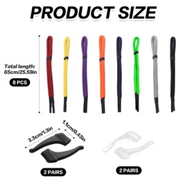8 Pieces Of Glasses Ropes And 4 Pairs Of Anti-Slip Eye Hooks For Glasses, Fashionable And Versatile Glasses Ropes, Anti-Lost Glasses Ropes, Anti-Slip Glasses Lanyards, Glasses Accessories