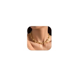 Chunky Necklaces for Women Gold Choker Paperclip Necklace Daity Herringbone Chain Jewelry for Women
