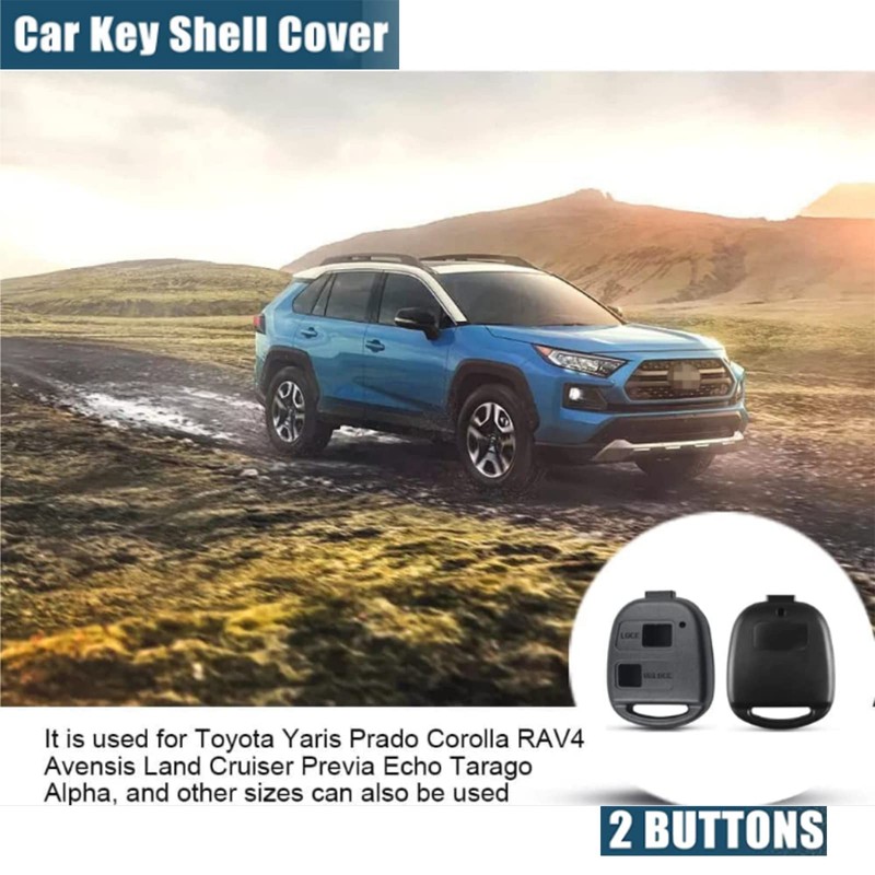SLshiBo Toyota Key Shell 2 Buttons Key Replacement Housing for