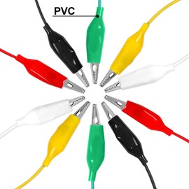 120PCS Premium Alligator Clips Electrical, 5 Colors Test Probes & Leads, Crocodile Jumper Wires with Dual Ended Insulators Cable for Electric Circuit Connection, Multimeter, Electronic Experiments