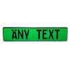 NEON GREEN - BLACK TEXT Euro European License Plate Embossed