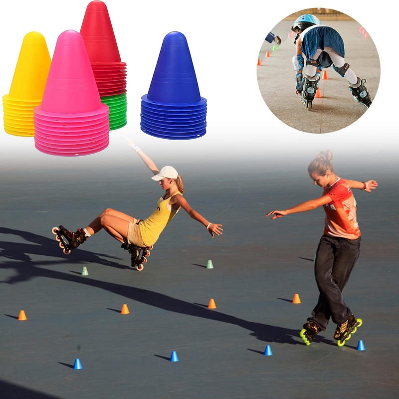 Slalom Hat, 50 Pieces Plastic Sports Training Traffic Cones Skating