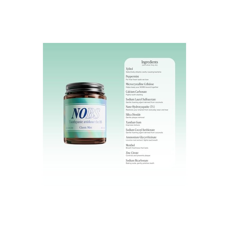NOBS Toothpaste Tablets - Eco-Friendly Remineralizing Formula