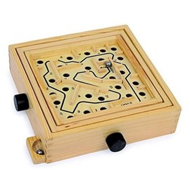 Small Foot Kugellabyrinth, Geschicklichkeitsspiel für Kinder aus Holz, integrierte Lenkung, ab 5 Jahren, 3461