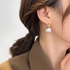 Pearl Earrings for Women Trendy Gold Pearl Hoop Earrings Double