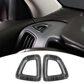 PDKLIN for Colorado Dash Side Air AC Vent Cover Trim for Chevy Colorado GMC Canyon 2014-2022 Black Wood Grain Interior Accessories 2pcs