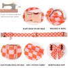 DOGWONG Orange Pink Plaid Dog Collar with Bow - Adjustable