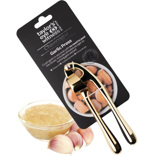 Easy to Use Garlic Press - Removes The Need to Peel, Great Go-to Kitchen Gadget for Crushing Garlic Cloves. Dishwasher Safe, Garlic Crusher Also Works with Ginger. Must Have Tool for Any Kitchen.