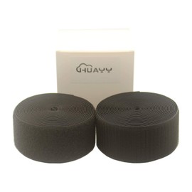 HUAYY - Tela de nailon para coser en gancho y bucle de estilo no calcomanía, color negro, Negro, 2in x 5yd