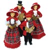 Set of 4 Red Victorian Plaid Carolers Christmas Figures 18"