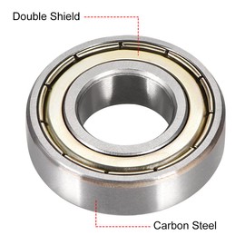 sourcing map 2 Pcs Ball Bearing Double Shield Carbon Steel Z1 6002ZZ 15mm x 32mm x 9mm