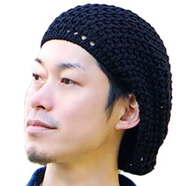 hanahana15 Beret Hat, Women's, Men's, Large, Loose, Spring, Summer, Autumn, Knit Beret, Stylish, Cute, Cool, Breathable, Cool, Simple, Black