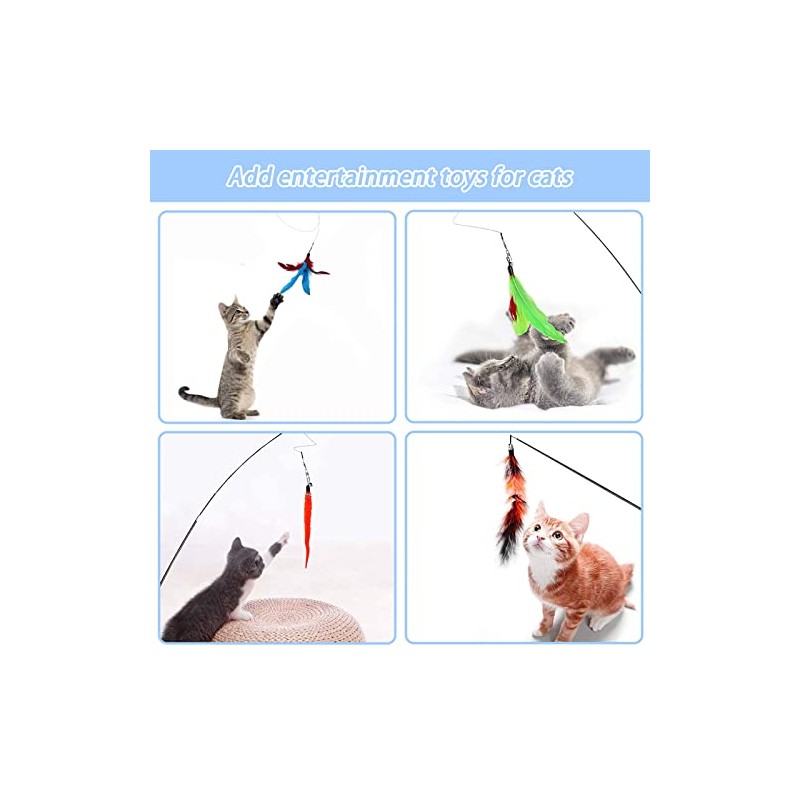 Juguetes Interactivos De Plumas para Gatos, Varita De Gato Retráctil,