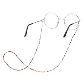 TOVINANNA 2pcs Handmade Colorful Bead Eyeglass Holder Chain Non- Neck Strap for Sunglasses and Glasses Stylish and Functional Eyewear Lanyard for Daily Use