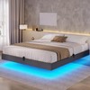 BTHFST Floating Bed Frame Full Size with LED Lights, Modern