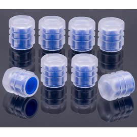MEAJOO 8PCS Fluorescent Tire Valve Stem Caps, Luminous Car Tire Air Cap, Corrosion Resistant Leak-Proof Wheel Valve Cover, Universal for Cars, Trucks, Bikes, Motorcycles, Bicycles(Blue)
