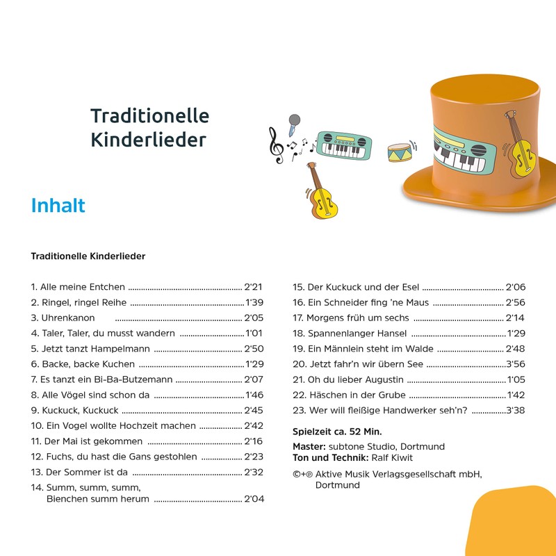 TechniSat Technifant Hütchen Traditional Children's Songs (Alle meine Entchen, Backe,