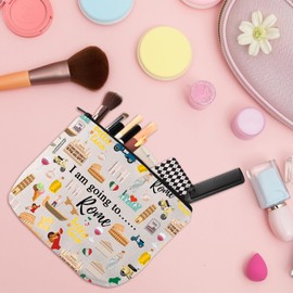WSNANG Italy Rome Travel Makeup Bag Rome Journey Cosmetic Bag Rome Travel Souvenir Bag Rome Italy Bachelorette Makeup Bag (Rome bag)