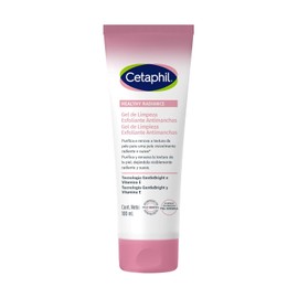 CETAPHIL® HEALTHY RADIANCE Gel de Limpieza Exfoliante Iluminador, Tecnología Gentle Bright, Microesferas de jojoba Vitamina E, Elimina Impurezas y células muertas, 100 ML, Para Todo Tipo de Piel