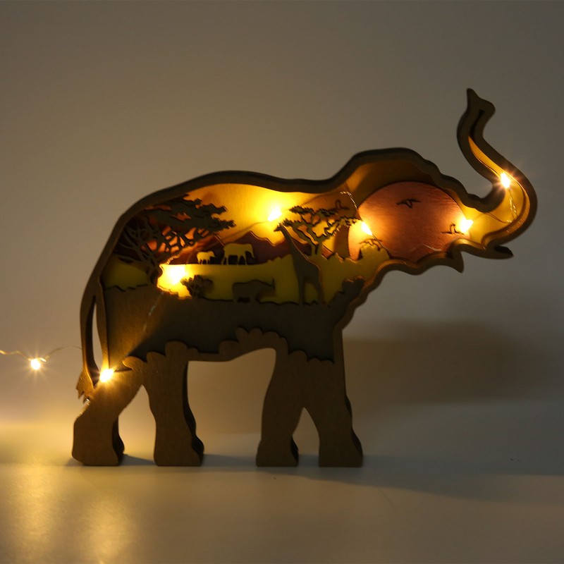 Elephant Statue Boxwood Mechanical Engraving Safe Durable Exquisite Details Elephant