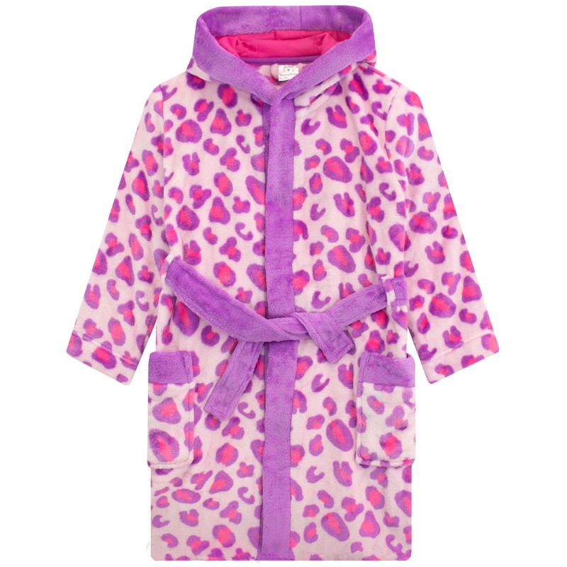 Harry Bear Girls Animal Print Bathrobe, blue