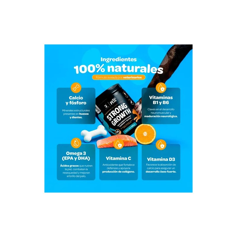 Strong Growth Suplemento Perros Gatos Polvo 350g Pets