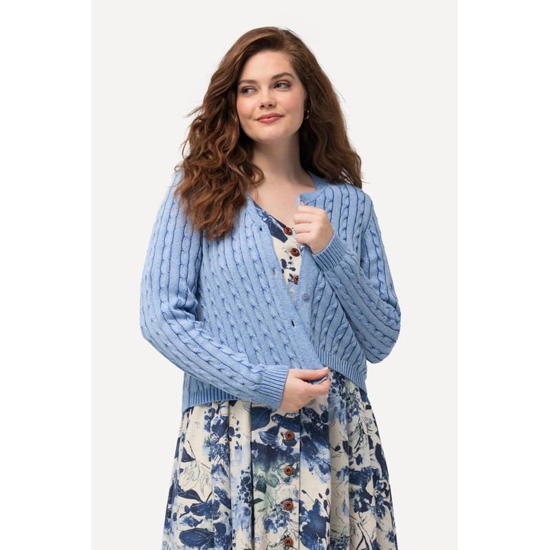 Ulla Popken Ladies Plus Size Plus Size Cable Knit Two