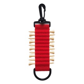 Golf Glove Holder, Hanger, Key Holder, Double-Sided Velcro, Tee Holder, Fall Prevention, Golf Accessories, Gloves, Drying Gloves, Caddy Bag for Men and Women (Red, Tee Holder Included)