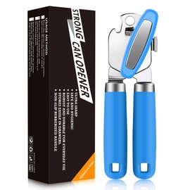 OGIMA Can Opener Manual, Stainless Steel Tin Openers, Effortlessly Open Cans with Heavy-Duty Manual Can Opener - Smooth Edges and Comfortable Grip for Arthritis and Weak Hands (Blue)