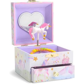 Jewelry Box for Girls with 1 Drawer - Unicorn Musical Jewelry Boxes, Beautiful Dreamer Tune, Spinning Unicorn Doll, Little Girl Jewelry Box, Gifts for 5 Year Old Girls, Engineered Wood - Color: Spinning Unicorn
