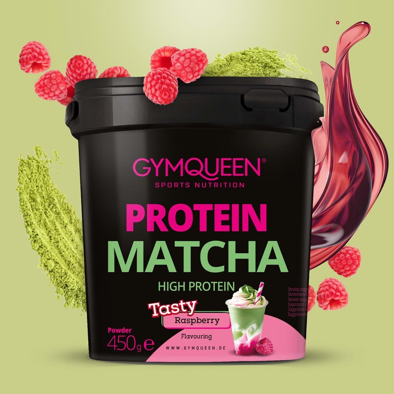 GymQueen Protein Coffee Matcha Raspberry 450 g, High Protein Coffee,