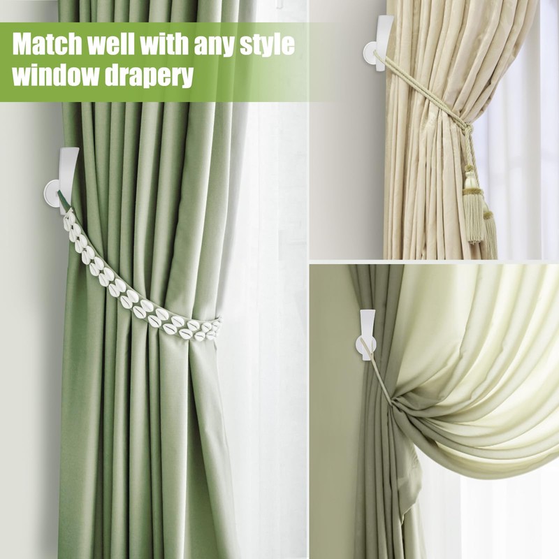 Curtain Tie Back Hooks,2 Pack Metal Curtain Holder Wall Mounted