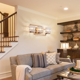 FALINNEAD Bathroom Light Fixture Vanity Lighting Fixture Over Mirror 3 Lights Matte Brass Wall Mount Light Metal Hardwired Bedroom Wall Scone