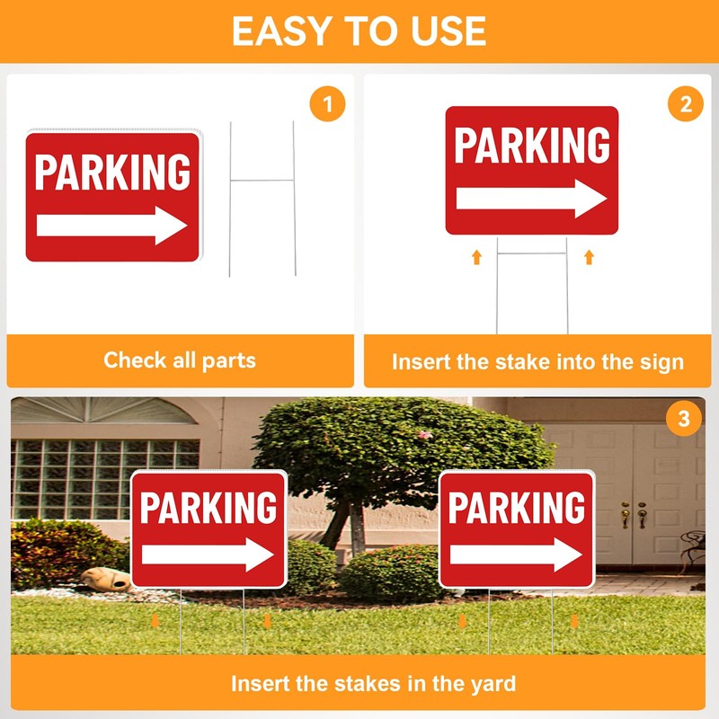 Parking Sign 2 Pack, 16"x12" Parking Signs for Outside Event,