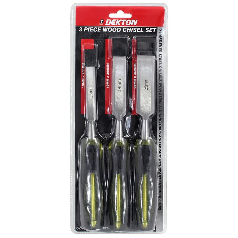 Dekton 3 Piece Chisel Set-heat Treated And Hardened Carbon Steel