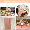 FANPROMS Peach Cheesecloth Table Runner Boho Wedding Cheese Cloth Table