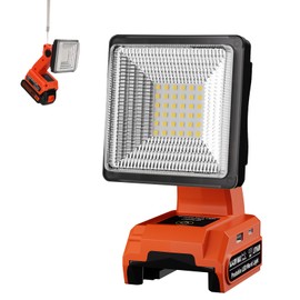 1500LM LED Work Light for Black and Decker 20V Battery, 25W Portable Flood Light with USB & Type-C Ports, 90° Rotate Head Cordless LED Light for Emergency, Workshop, Indoor and Outdoor Use (Tool Only)