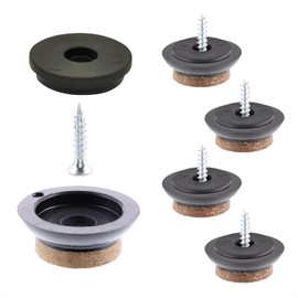 Wagner QuickClick® felt gliders, furniture gliders, chair gliders, set of 4 for screwing on, 4 x base silencer, screw and sliding attachment, interchangeable SYNO Slim, diameter 20 mm, made in