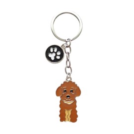 POYAMUSE Enamel Dog Pet Keychain - A Heartwarming Memorial and Adorable Accessory keyring for Dog Lovers-poodle brown