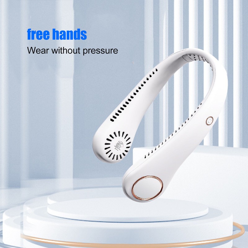 Hanging Neck Fan 3 Speed Bladeless Rechargeable Comfortable Portable Neck
