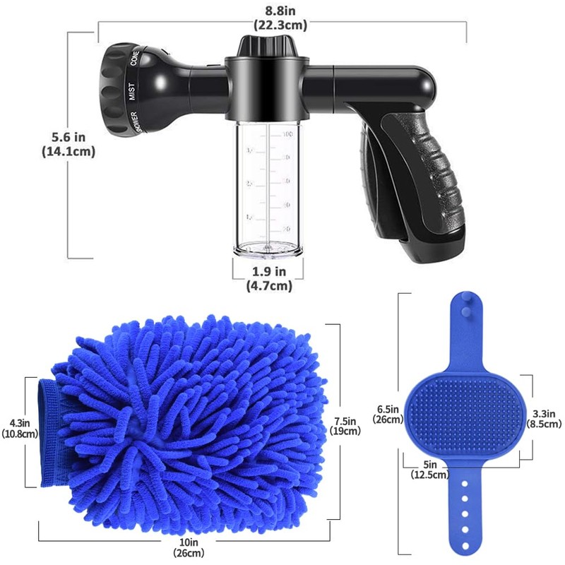 EVILTO Garden Hose Nozzle, High Pressure Hose Spray Nozzle 8